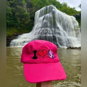 Jillysworld I Love Earth Custom Embroidered Hot Pink Dad Hat Ball Cap